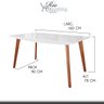 Mesa de Jantar 6 Lugares Moderna Pé Palito 160 Cm Milano Madeira Maciça Imbuia Branco Laca - RMI - 2