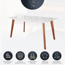 Ver imagem 3 de Mesa de Jantar 6 Lugares Moderna Pé Palito 160 Cm Milano Madeira Maciça Imbuia Branco Laca - RMI