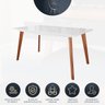 Mesa de Jantar 6 Lugares Moderna Pé Palito 160 Cm Milano Madeira Maciça Imbuia Branco Laca - RMI - 3