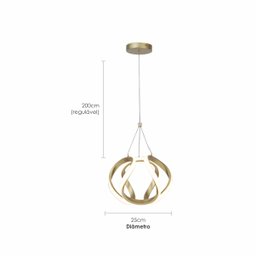 Luminária Pendente Teto Spectra 35w 3 Temperatuas de Cor Bivolt Dourado Lumier - 4