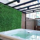 Ver imagem 7 de 18 Placas Folhagens de Amendoim Artificial Decoração Moderna para Ambiente Realista e Sofisticado