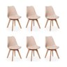Kit 6 Cadeiras Eames Wood Leda Design Nude - 1