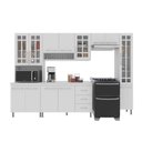 Ver mais imagens de Cozinha Modulada Completa Fidelitá Viena 5 Peças 295cm 12 Portas 3 Gavetas com Tampo Branco