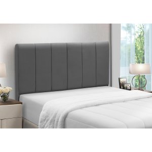 Cabeceira de Cama Box Madeira Estofada Casal Camila:cinza