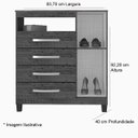 Ver imagem 4 de Cômoda Sapateira Cannes 4 Gavetas 1 Porta Branco Incorplac