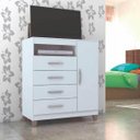 Ver imagem 2 de Cômoda Sapateira Cannes 4 Gavetas 1 Porta Branco Incorplac
