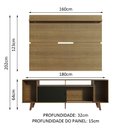 Ver imagem 3 de Rack Madesa Cancun com Pés e Painel para TV até 65 Polegadas Rustic/Preto 7K5Z Cor:Rustic/Preto/Rust