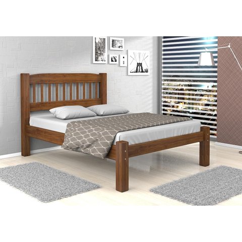 Cama Casal Madeira Reta + 1 Colchão Casal D20 Dream Gazin Mod02