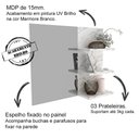 Ver imagem 3 de Espelheira para Banheiro Bn3608 Marmore Branco