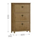 Ver imagem 4 de Sapateira 3 Gavetas Madeira Maciça 80 Cm 9175 Freijo Milani Store