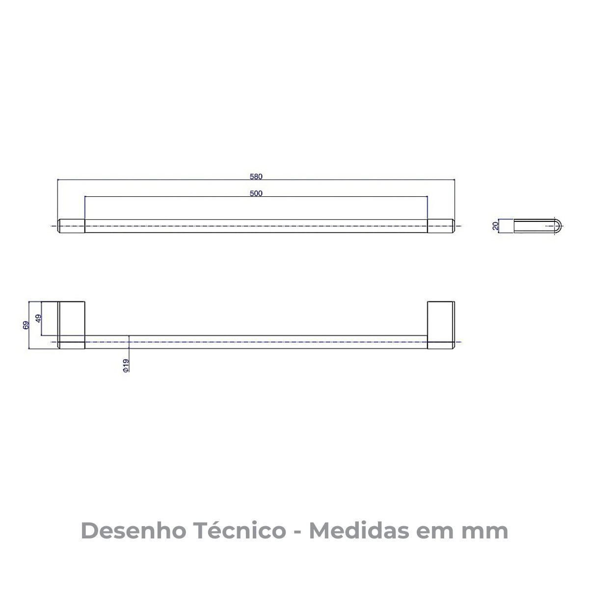 Porta Toalha 50cm Deca You Brown Matte 2040.mr104.050.mt Marrom Fosco Deca - 3