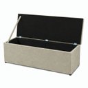 Ver imagem 3 de Calçadeira Recamier Baú 158cm para Cama Queen Paris Vilajo:Suede Bege