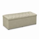 Ver imagem 2 de Calçadeira Recamier Baú 158cm para Cama Queen Paris Vilajo:Suede Bege
