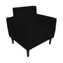 Ver imagem 1 de Poltrona Decorativa Leticia Slim Suede Preto Pés Madeira Mz Decor