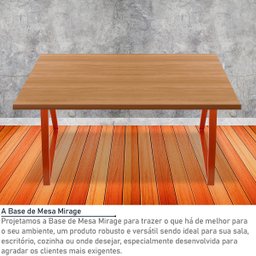 Base Pé de Mesa de Jantar Cozinha Sala Escritório Mirage para Tampos até 180cm x 90cm - Cobre - 2