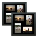 Ver imagem 1 de Kit 2 Quadros Porta Retrato Foto 10x15 Paspatur Preto 30x30