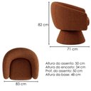Ver imagem 3 de Poltrona Decorativa Cave Base Giratoria Linho Color Trend Tca 303 Moll