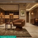 Ver mais imagens de Poltrona Decorativa Cave Base Giratoria Linho Color Trend Tca 303 Moll