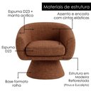 Ver imagem 4 de Poltrona Decorativa Cave Base Giratoria Linho Color Trend Tca 303 Moll