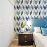 Papel de Parede Adesivo Geométrico Quarto Casal 9,60m x 58cm - 1