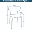 Ver imagem 5 de Kit 2 Cadeira sem Braço Agatha Rivatti Assento Encosto Estofados Pu Cinza e Base em Aço Pintada a
