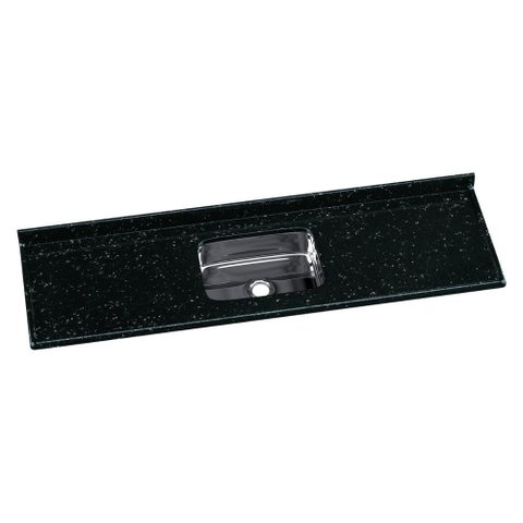 Pia de Cozinha Mármore Sintético 180x55cm com Cuba Aço Inox Multimóveis CR20476 