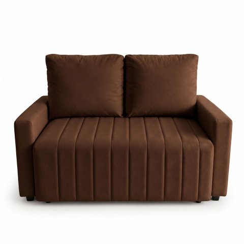 Sofá Italia Retrátil Molas 2 Lugares 1,4cm Revestido Veludo - Marrom