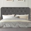 Ver imagem 1 de Painel Estofado Luxo Capitonê Brenda 140cm Casal para Cama Box Suede Cinza - Gat Magazine