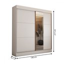 Ver imagem 4 de Guarda-roupa Casal Portugal 2 Portas de Correr com Espelho 3 Gavetas Branco Fosco - Panorama Móveis