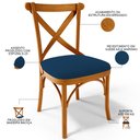 Ver imagem 4 de Kit 08 Cadeiras Para Sala de Jantar e Estar Living Estofada Ávila L02 Suede Azul Marinho - Lyam Lyam