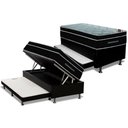 Ver imagem 1 de Conjunto Box Baú Solteiro: Colchão Molas Ortobom Superpocket Elegant + Base Crc Courano Black(