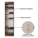 Ver imagem 3 de Guarda-roupa Multiuso Solteiro Compact Castanho/off - Direto Sim