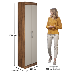 Guarda-roupa Multiuso Solteiro Compact Castanho/off - Direto Sim - 4