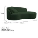 Ver imagem 3 de Divã Recamier Curvo Sala de Estar Recepção Inglaterra 180cm Lado Direito Linho Adj Decor Verde