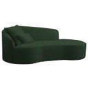 Ver imagem 1 de Divã Recamier Curvo Sala de Estar Recepção Inglaterra 180cm Lado Direito Linho Adj Decor Verde