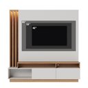 Ver imagem 4 de Estante Home Humaitá para Sala de Tv até 65 Polegadas Off White Matte Freijó Colibri