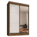 Ver imagem 1 de Guarda Roupa Chicago 2 Portas de Correr 4 Gavetas com Espelho Cor Mel e Off White - Rud Rack