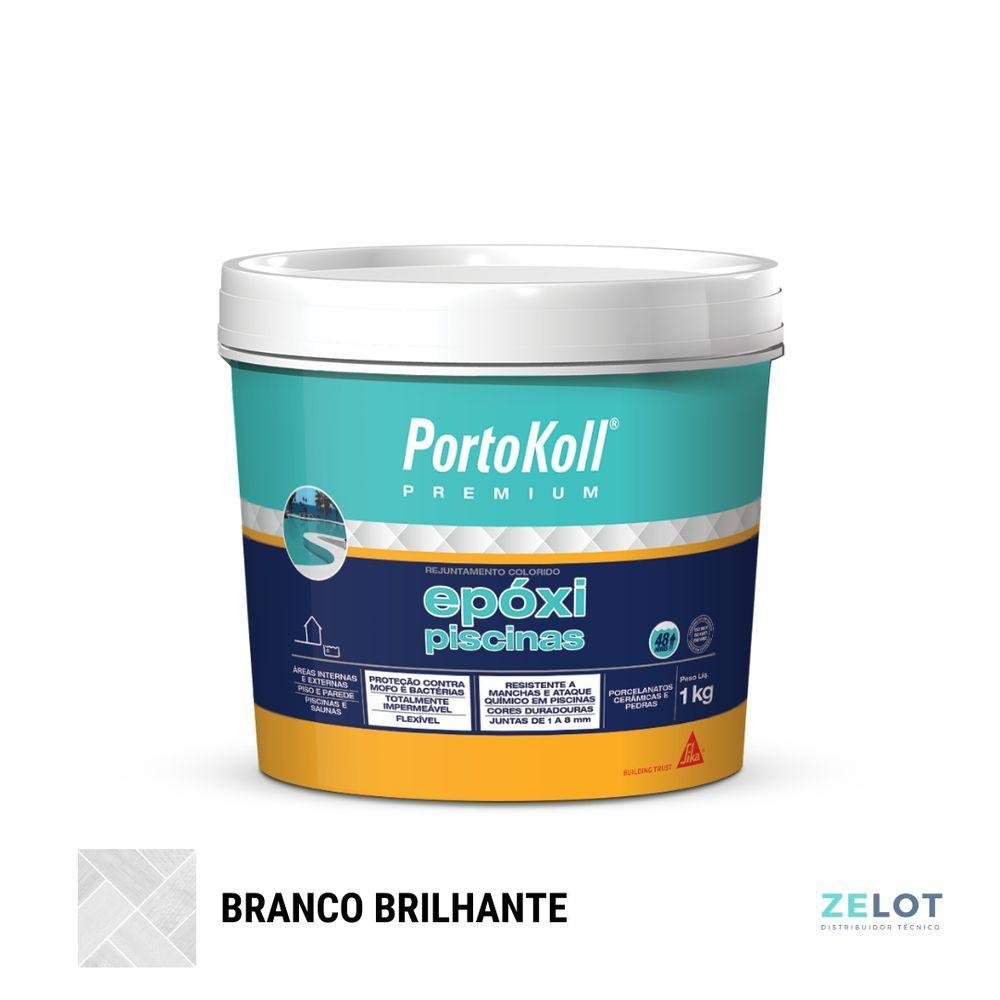 Rejunte Epóxi Piscinas Portokoll 1kg Branco Brilhante - 2