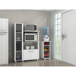Kit Cozinha com Armário P/ Forno 3 Portas e Fruteira Branco - Fdecor - 1