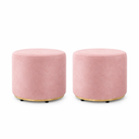 Ver imagem 4 de Kit 2 Puff Infantil Premium Banquinho Redondo Estofado para Quarto, Sala Pés Anti-Umidade Rosa Nude