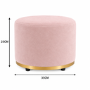 Ver imagem 5 de Kit 2 Puff Infantil Premium Banquinho Redondo Estofado para Quarto, Sala Pés Anti-Umidade Rosa Nude
