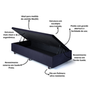 Ver imagem 4 de Cama Box Baú Solteirão 96x203x42cm Suede com Pistão a Gás