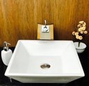 Ver imagem 6 de Kit com cuba louça quadrada,válvula,torneira,sifão