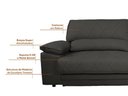 Ver imagem 3 de Sofá Leon 2,00m com Molas Retrátil Reclinável Velosuede - Netsofas - Chumbo
