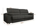 Ver imagem 2 de Sofá Leon 2,00m com Molas Retrátil Reclinável Velosuede - Netsofas - Chumbo