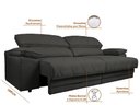Ver imagem 4 de Sofá Leon 2,00m com Molas Retrátil Reclinável Velosuede - Netsofas - Chumbo