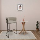 Ver imagem 2 de Kit 4 Banquetas Alta com Encosto Betina Base Preto Poliéster Bege Escuro - Nexta Casa