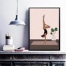 Quadro Decorativo Yoga- Mulher e Plantas 45x34cm:madeira Branca - 2