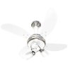 Ventilador de Teto Sideral - 4 Pás, com Lustre de Vidro Fosco - 1
