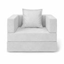 Ver imagem 2 de Poltrona Cama Modular Mold Boucle Prata 100% Espuma D28 Linho Cinza Claro Loja Sheep